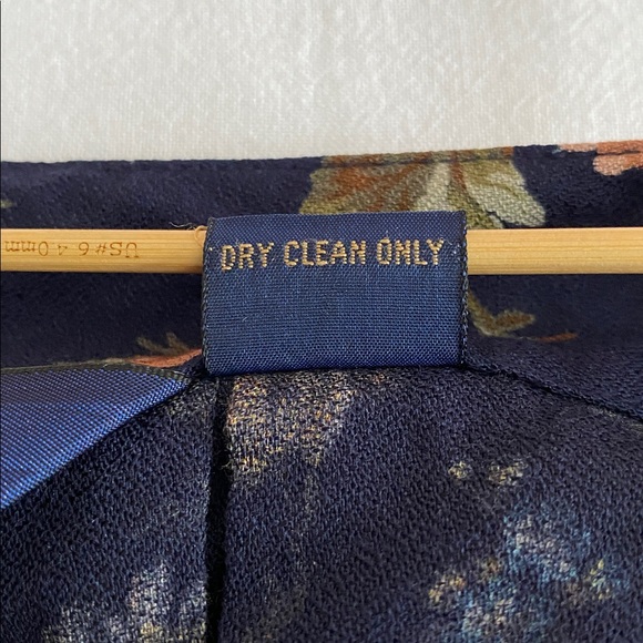 Herman Geist Vintage Floral Print Maxi Skirt Navy Wildflowers Print Size 12 - Picture 12 of 12